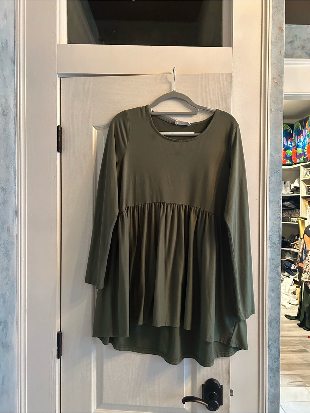 Zenana Outfitters Olive Green Long Sleeve Peplum Tunic